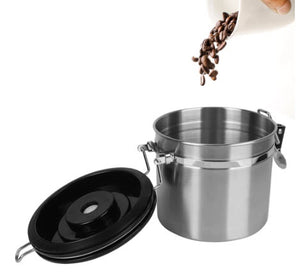Coffee Stainless Steel Container - Fresher Beans and Grounds